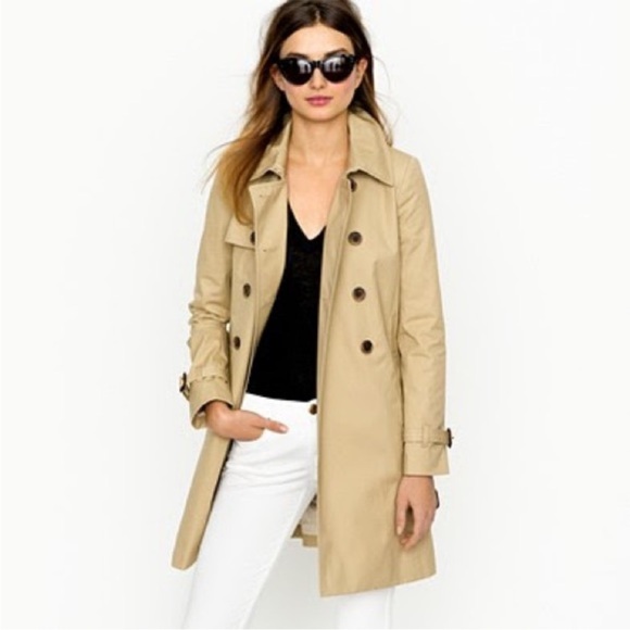 J. Crew Collection Icon Beige Double-Breasted Trench Coat - Picture 3 of 11